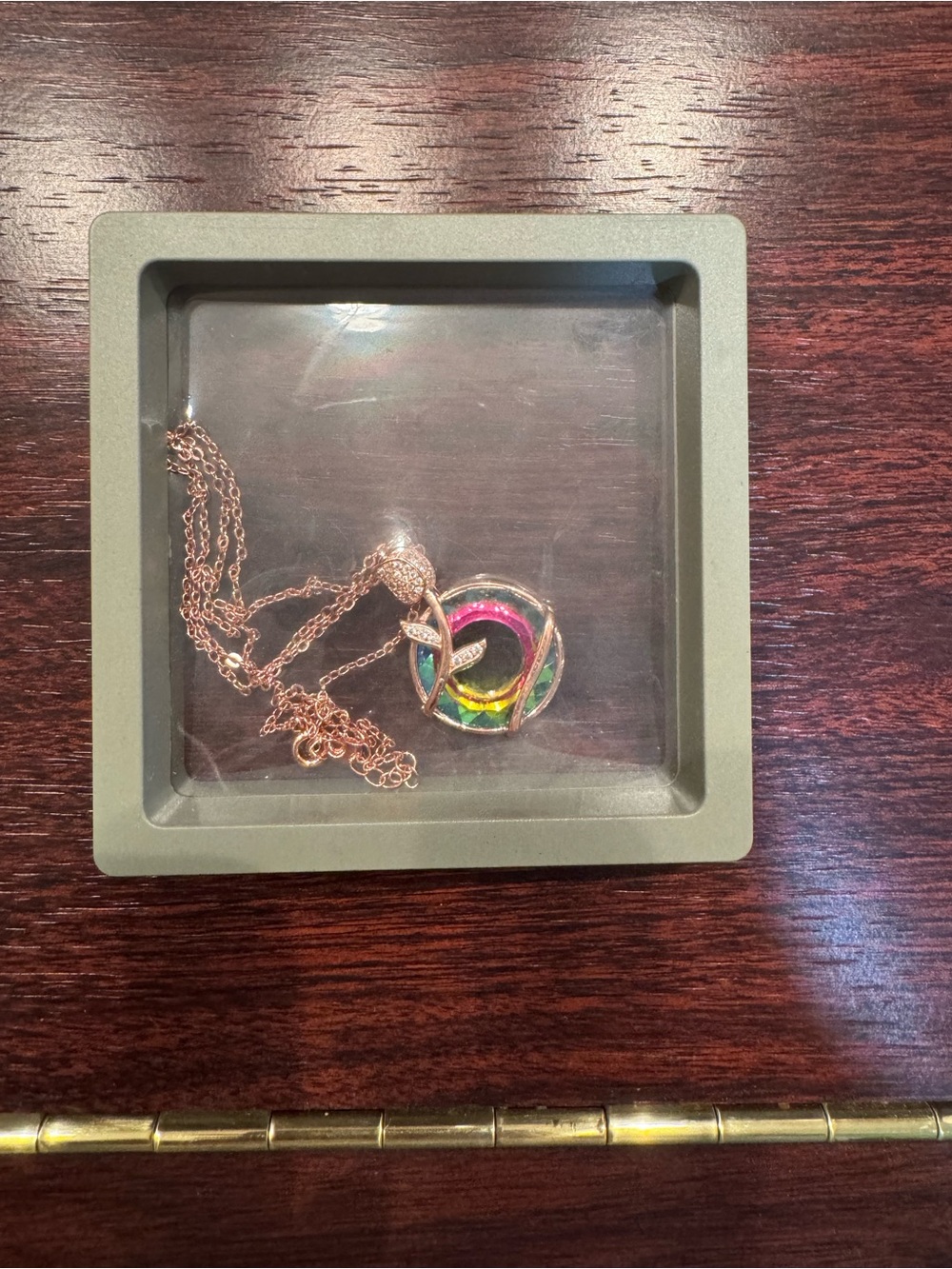 Rose Gold Multicolor Pendant Necklace - Women Jewelry NwOT